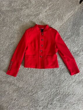 Banana Republic Red Military-Style Button Blazer